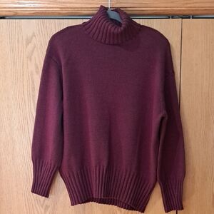 a new day Plum Ribbed Turtleneck Sweater